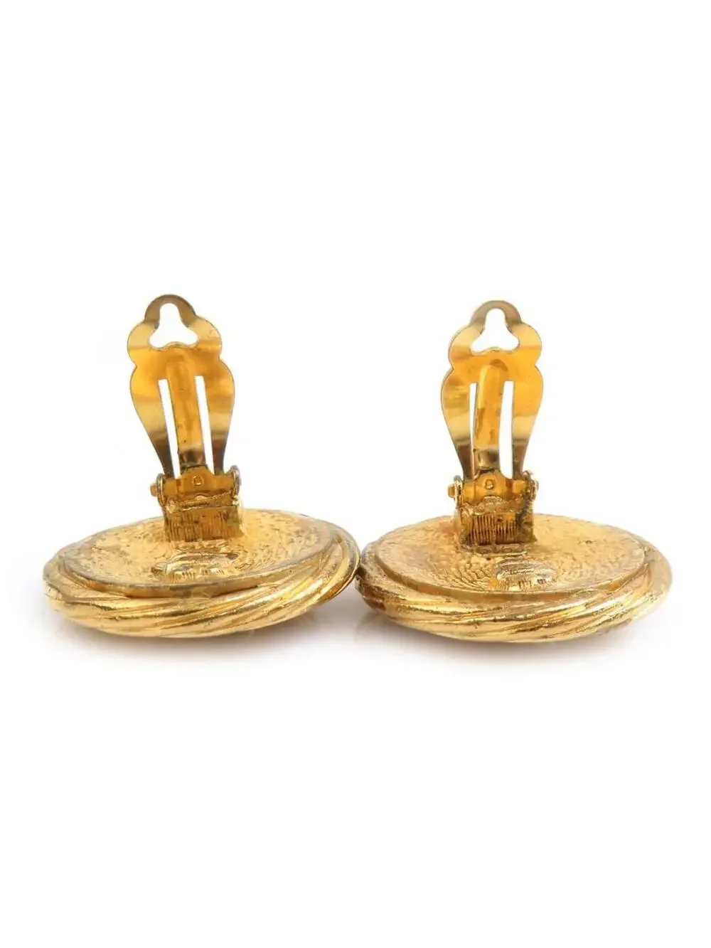 Auth Chanel Vintag Cc Logo Earrings #294131C26B